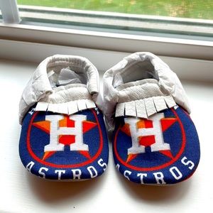 Houston Astros soft sole infant shoes baby mocassin